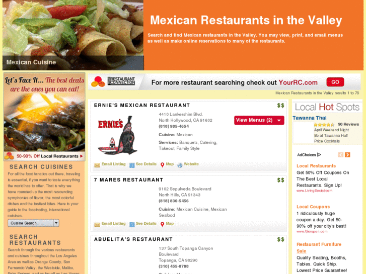 www.mexicanrestaurantsinthevalley.com