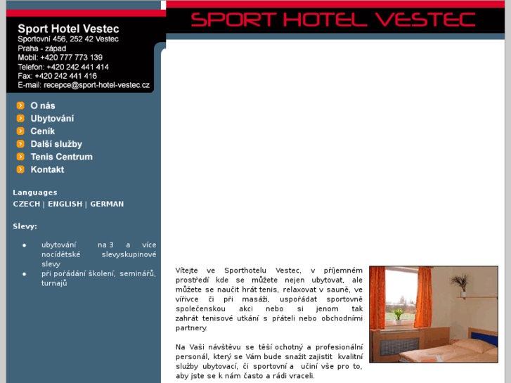 www.sport-hotel-vestec.cz