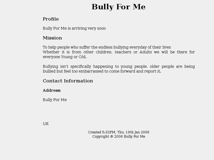 www.bullyforme.co.uk