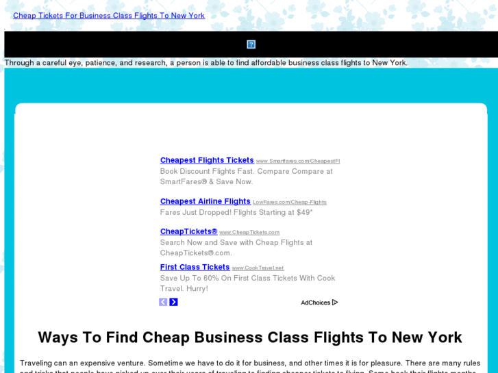 www.businessclassflightstonewyork.com