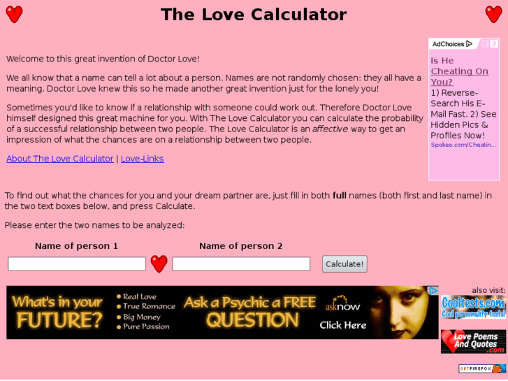 www.lovecalculator.com