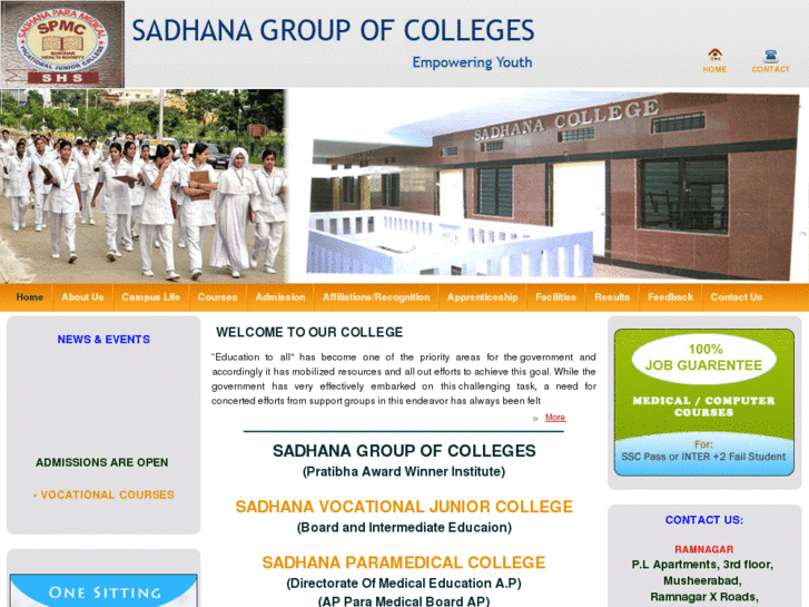 www.sadhanacollege.com