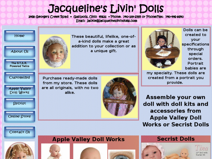 www.jacquelineslivindolls.com