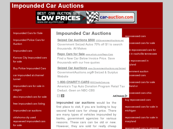 www.impoundedcarauctions.info