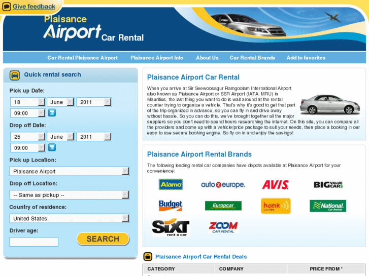 www.plaisanceairportcarrental.com