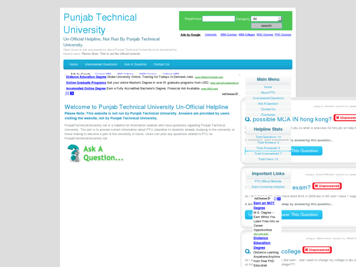 www.punjabtechnicaluniversity.net