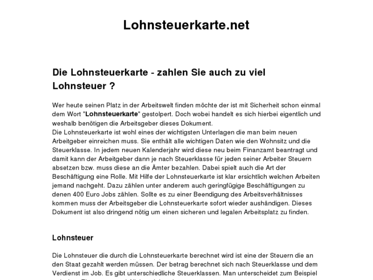 www.lohnsteuerkarte.net