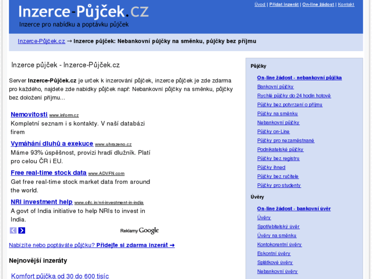 www.inzerce-pujcek.cz