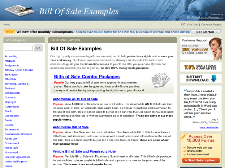 www.billofsaleexamples.com