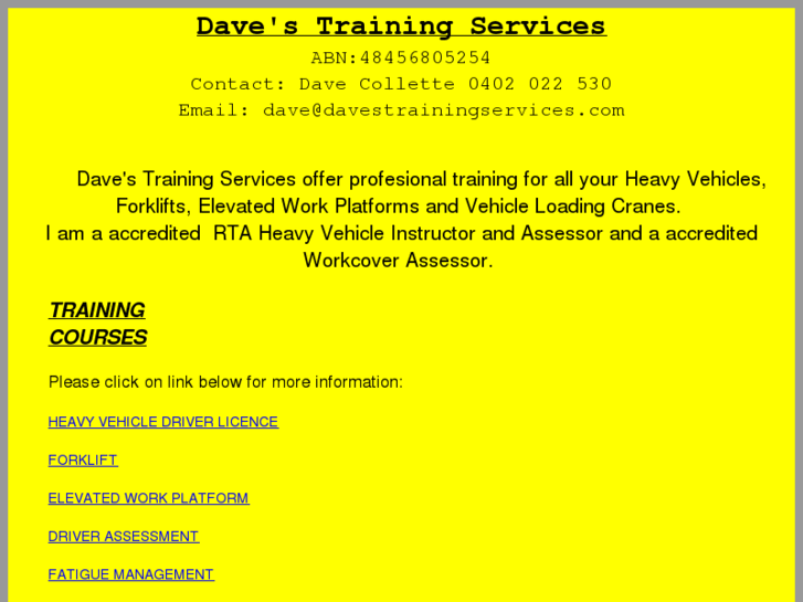 www.davestrainingservices.com