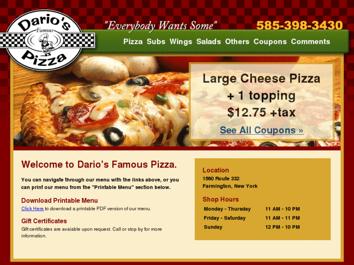 www.dariosfamouspizza.com