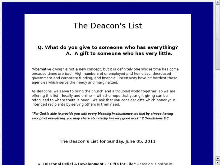 www.thedeaconslist.org