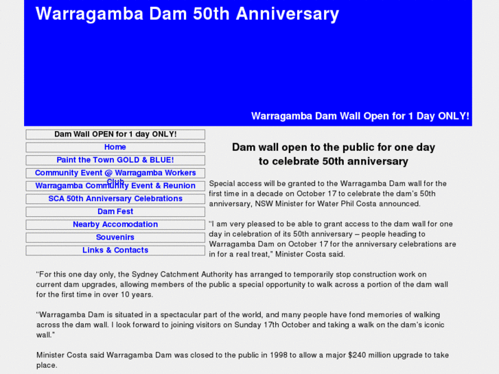 www.warragamba50thanniversary.com