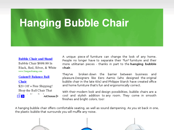 www.hangingbubblechair.com