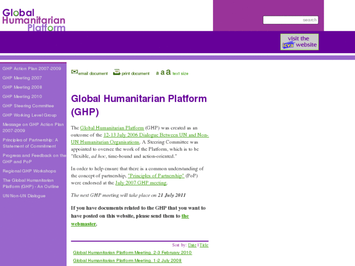 www.globalhumanitarianplatform.org