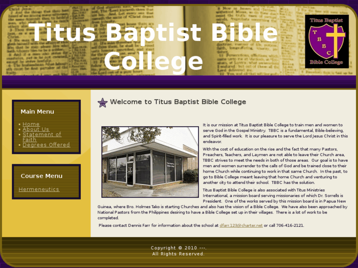 www.titusbaptistbiblecollege.org