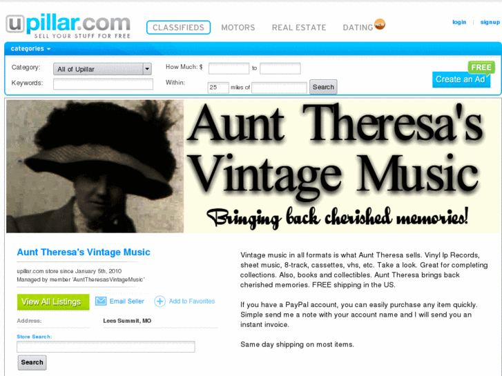 www.aunttheresasvintagemusic.com