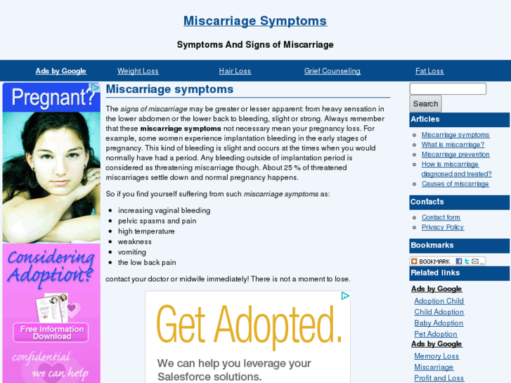 www.miscarriagesymptoms.org