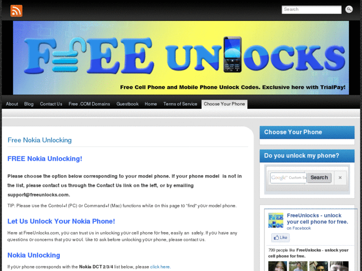www.freenokiaunlockcodes.com