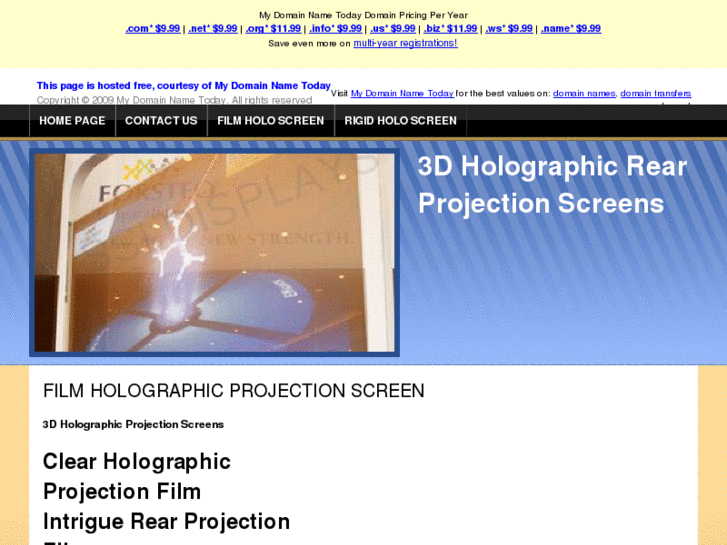 www.3dholographicprojectionscreen.com