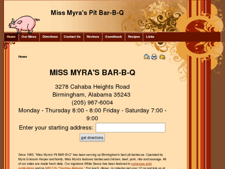 www.missmyrasbbq.com