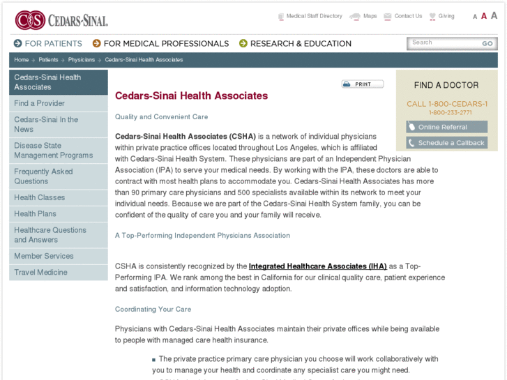 www.cedars-sinaihealthassociates.com