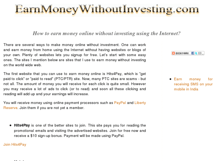 www.earnmoneywithoutinvesting.com