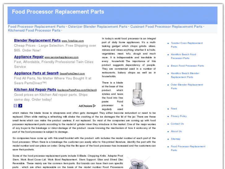 www.foodprocessorreplacementparts.com