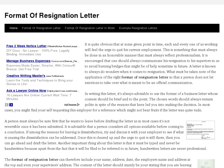 www.formatofresignationletter.com