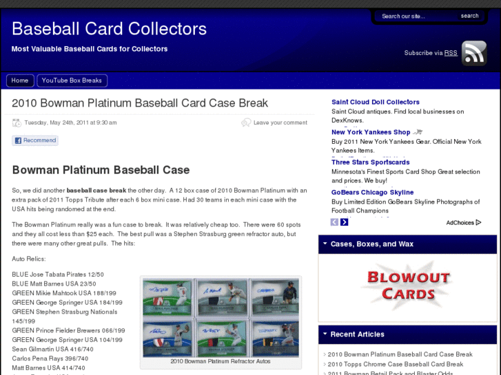 www.baseballcardcollectors.net