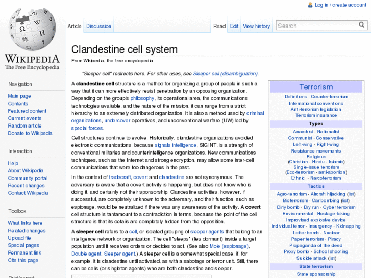 www.clandestinecellsystem.info