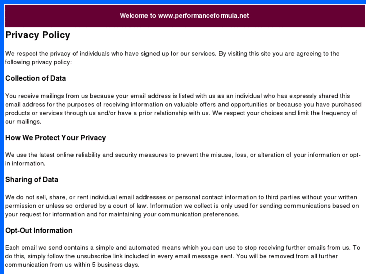 www.performanceformula.net