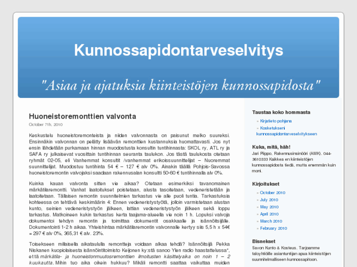 www.kunnossapidontarveselvitys.fi