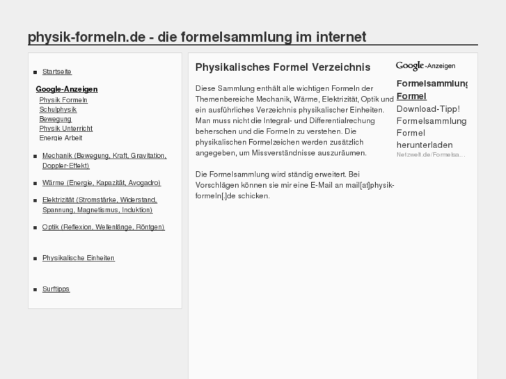 www.physik-formeln.de
