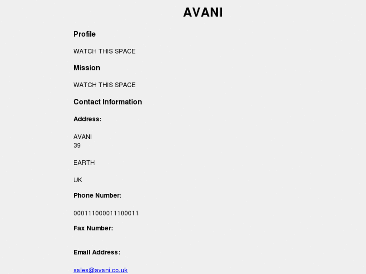 www.avani.co.uk