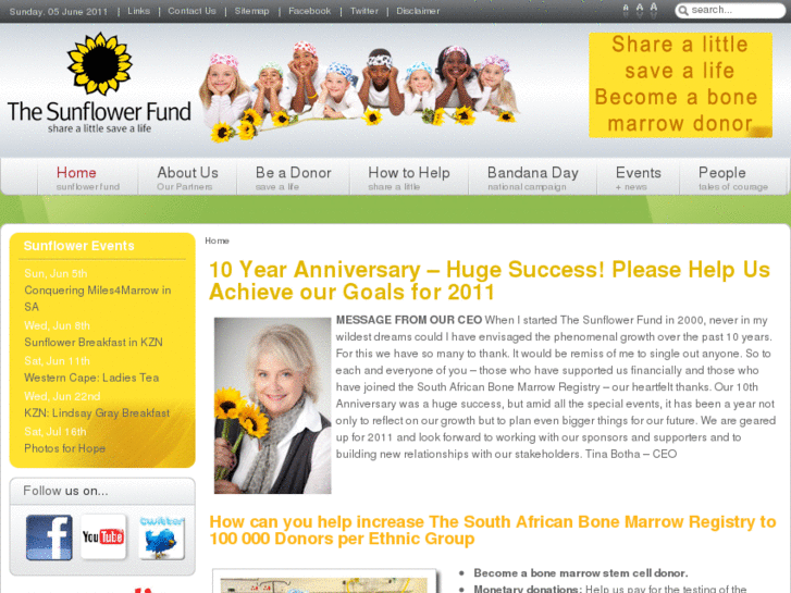 www.sunflowerfund.org.za