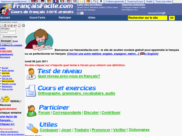 Francaisfacile.com: Cours Et Exercices De Français Gratuits