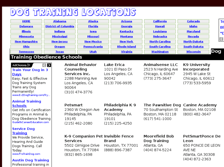 www.dogtraininglocations.com