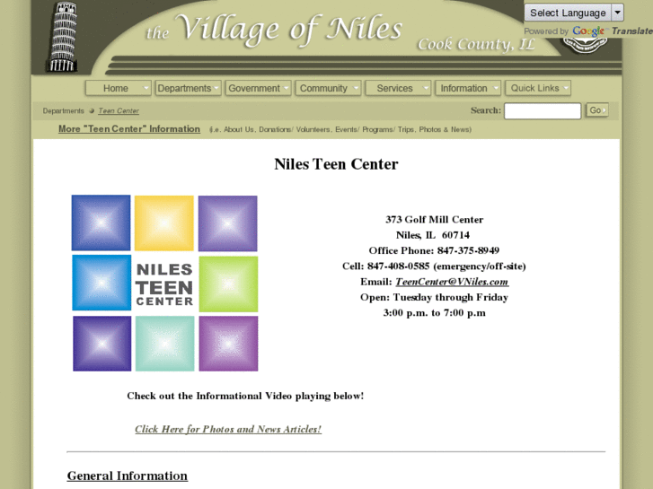 www.nilesteencenter.com