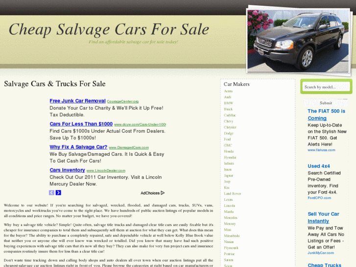 www.cheapsalvagecarsforsale.com