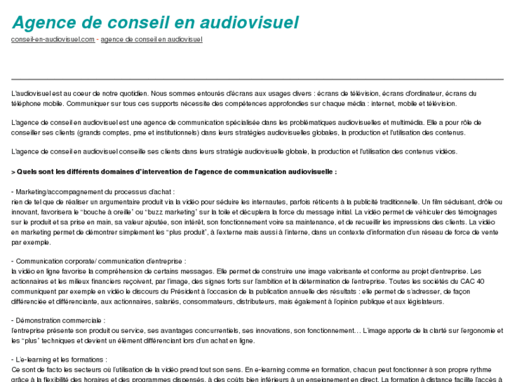 www.conseil-en-audiovisuel.com