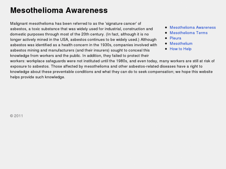 www.mesotheliomaawareness.com