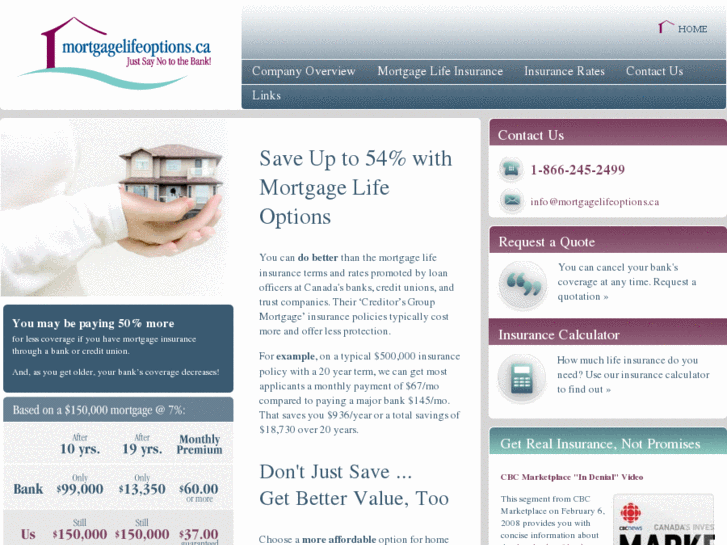 www.mortgagelifeoptions.ca