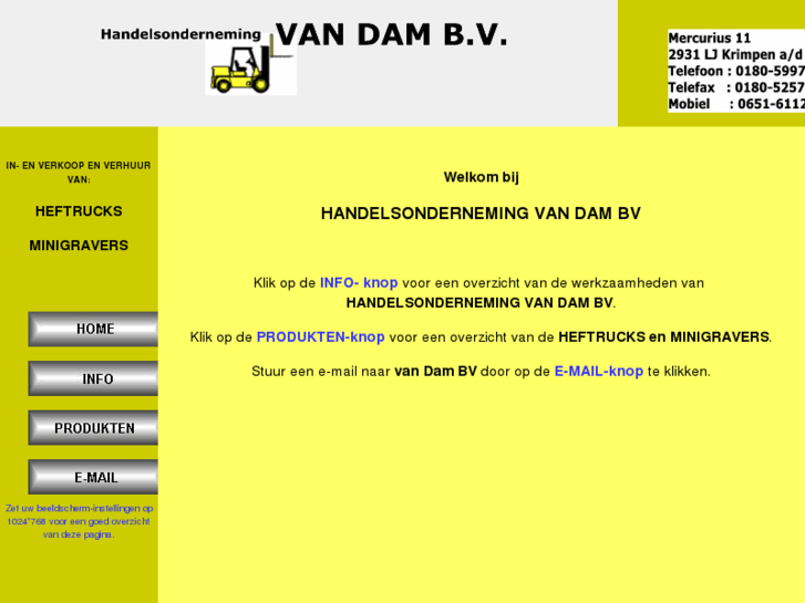 www.vandam-heftrucks-minigravers.nl