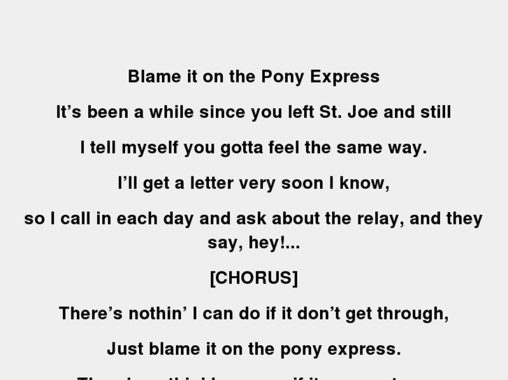 www.blameitontheponyexpress.com