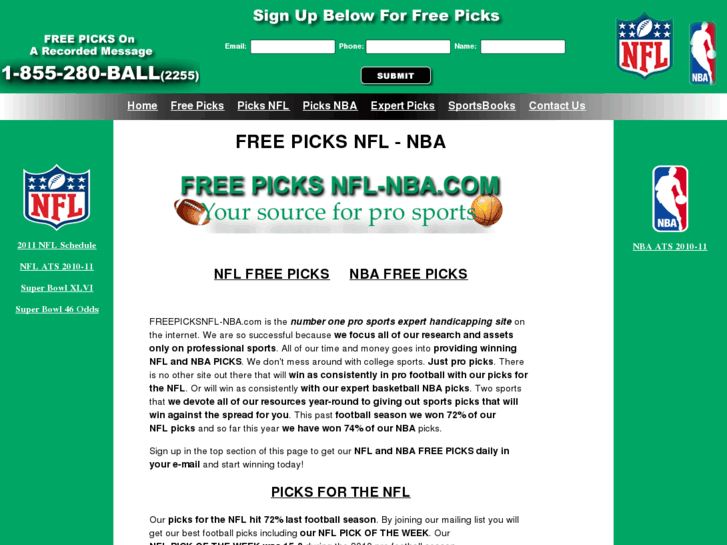 www.freepicksnfl-nba.com