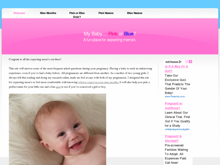 www.mybabypinkorblue.com