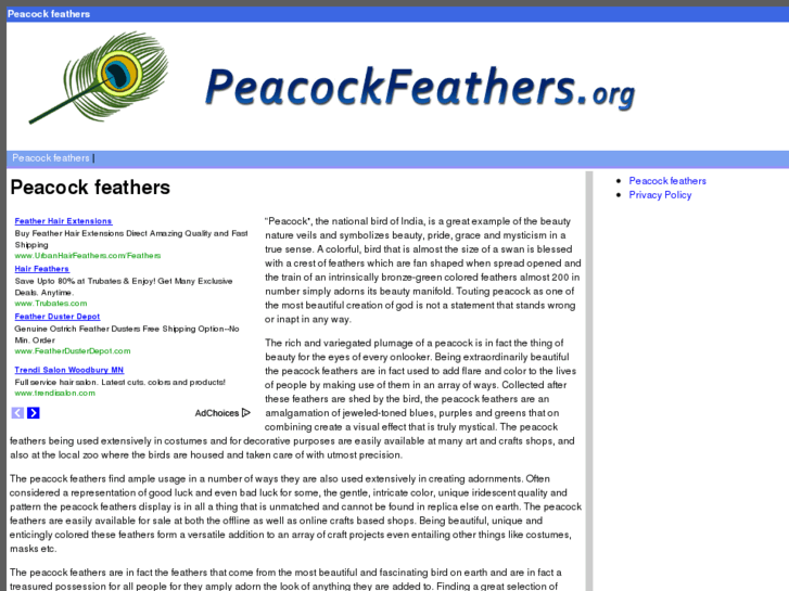 www.peacockfeathers.org