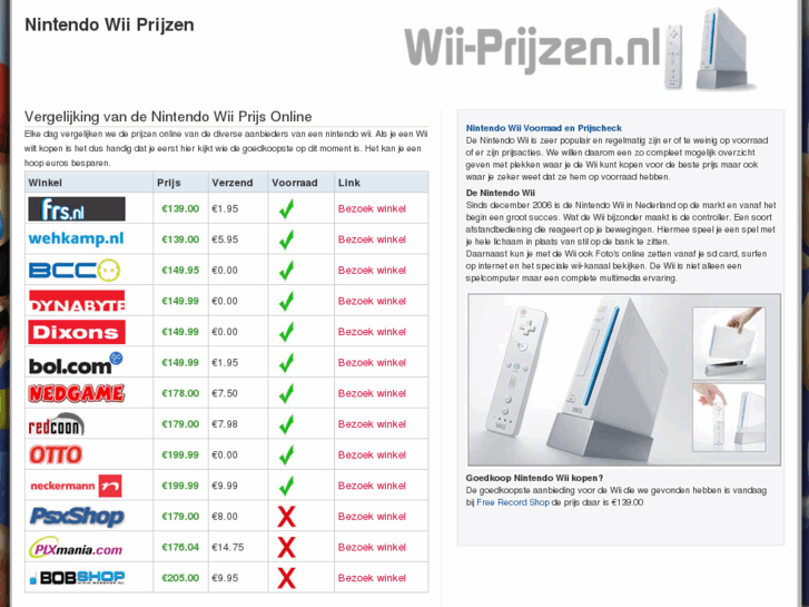 www.wii-prijzen.nl