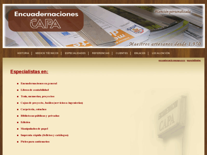 www.encuadernacionescapa.com